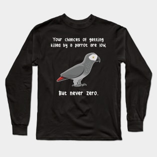 African Grey Parrot Never Zero Long Sleeve T-Shirt